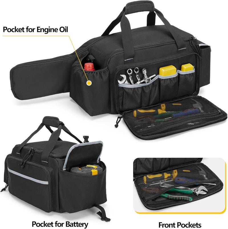 samdew 10 & 12 Inch Chainsaw Carry Case Compatible with EGO Power+ Cordless Power Chainsaw, Chainsaw Storage Bag Compatible with Dewalt & Compatible with Greenworks Chainsaw & Accessories, Bag Only - Image 4
